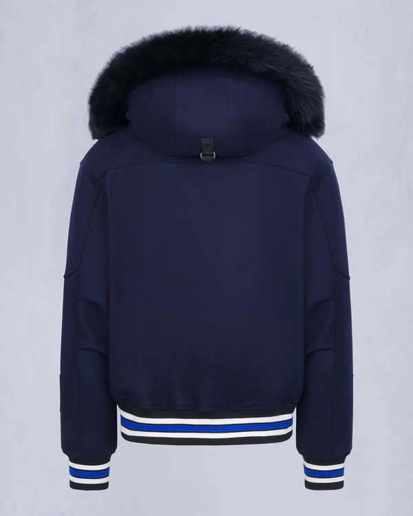 Moose Knuckles NHL X MOOSE KNUCKLES MAPLE LEAFS BOMBER JACKET NAVY