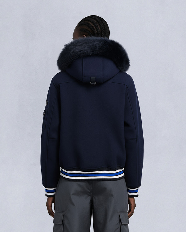 Moose Knuckles NHL X MOOSE KNUCKLES MAPLE LEAFS BOMBER JACKET NAVY