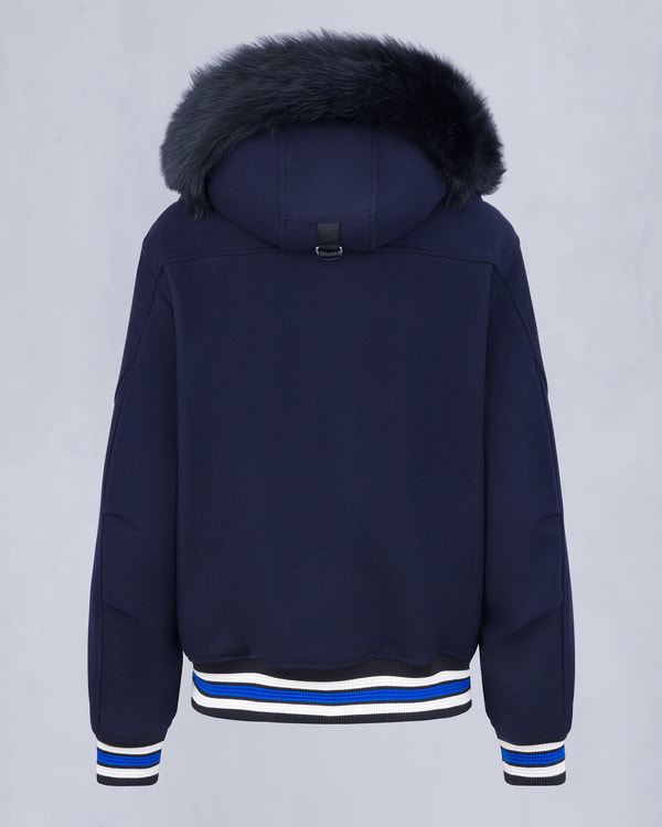 Moose Knuckles NHL X MOOSE KNUCKLES MAPLE LEAFS BOMBER JACKET NAVY