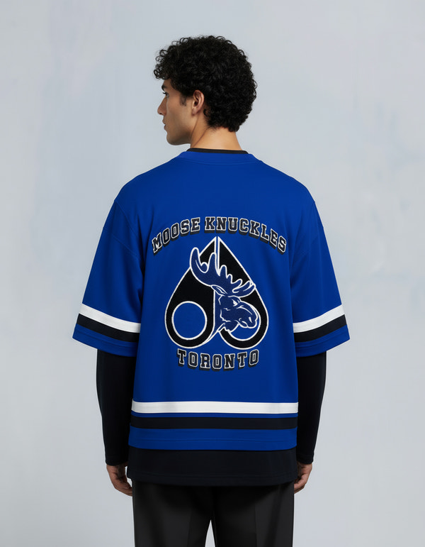 Moose Knuckles NHL X MOOSE KNUCKLES MAPLE LEAFS TEE BLUE/BLACK/BONE