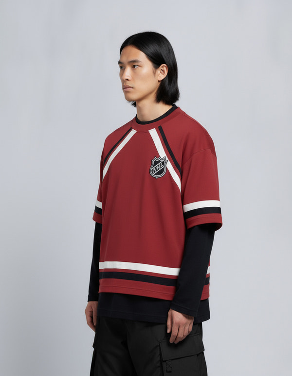 Moose Knuckles NHL X MOOSE KNUCKLES MOOSE TEE BLACK/SUMAC/BONE