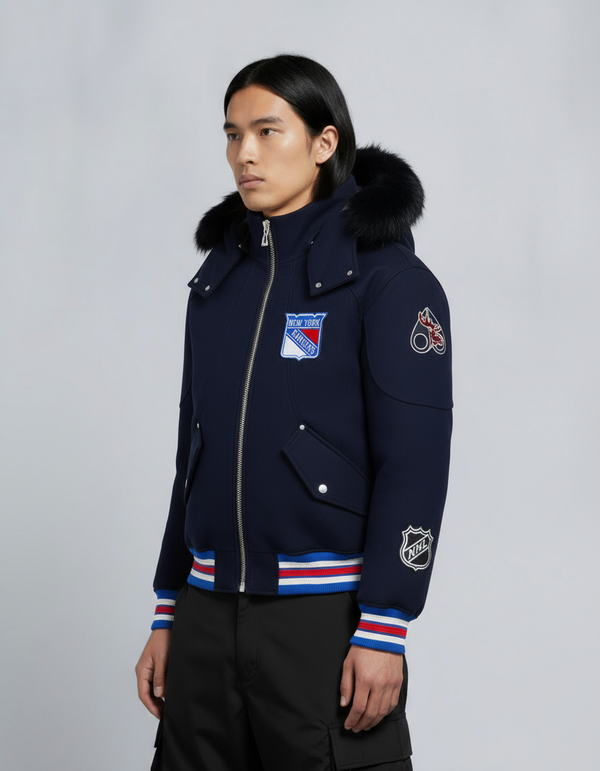 Moose Knuckles NHL X MOOSE KNUCKLES RANGERS BOMBER JACKET NAVY/RED/BONE/BLACK