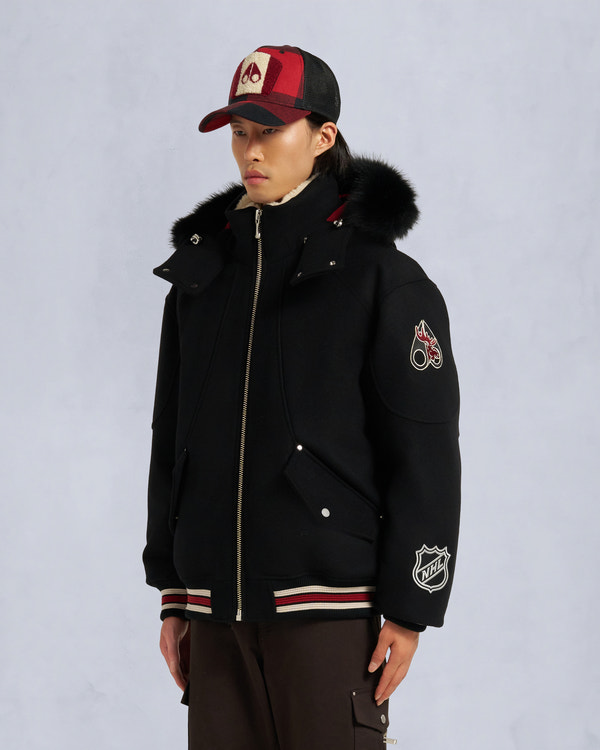 Moose Knuckles NHL X MOOSE KNUCKLES TEAM BOMBER JACKET BLACK/SUMAC/BONE