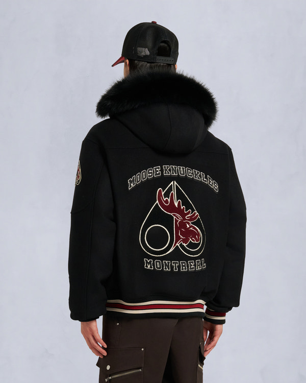 Moose Knuckles NHL X MOOSE KNUCKLES TEAM BOMBER JACKET BLACK/SUMAC/BONE