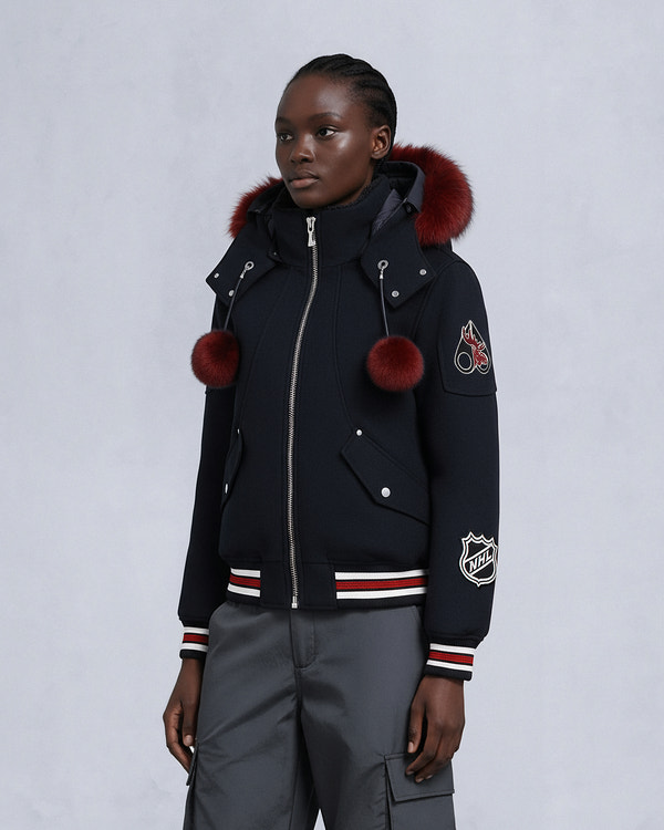 Moose Knuckles NHL X MOOSE KNUCKLES TEAM BOMBER JACKET BLACK/SUMAC/BONE