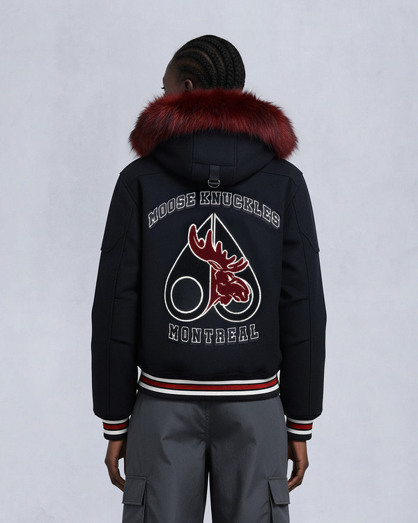 Moose Knuckles NHL X MOOSE KNUCKLES TEAM BOMBER JACKET BLACK/SUMAC/BONE