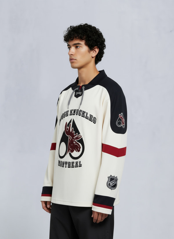 Moose Knuckles NHL X MOOSE KNUCKLES TEAM POLO BLACK/SUMAC/BONE