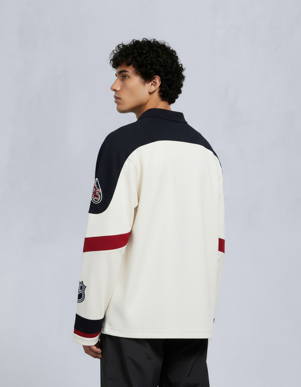 Moose Knuckles NHL X MOOSE KNUCKLES TEAM POLO BLACK/SUMAC/BONE