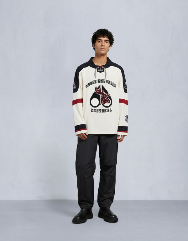 moose knuckles NHL X MOOSE KNUCKLES TEAM POLO BLACK/SUMAC/BONE