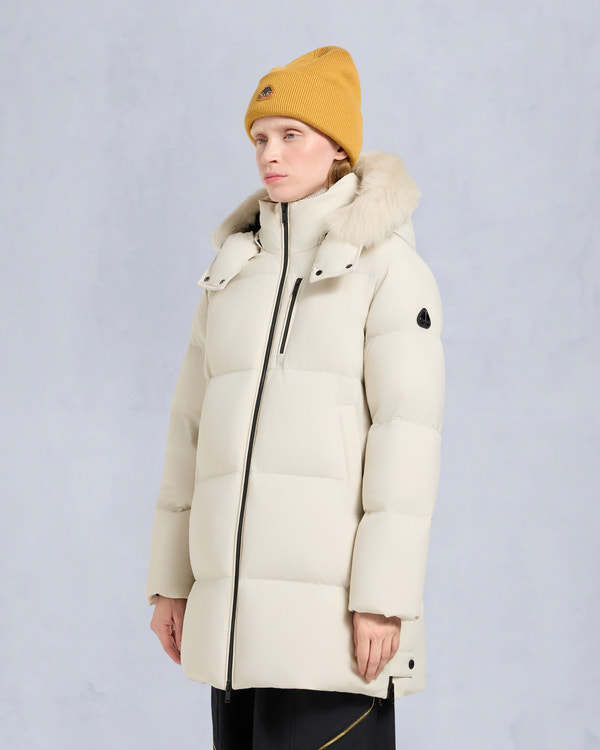 Moose Knuckles NYLUXE CHELIA SHEARLING 3Q JACKET ALABASTER