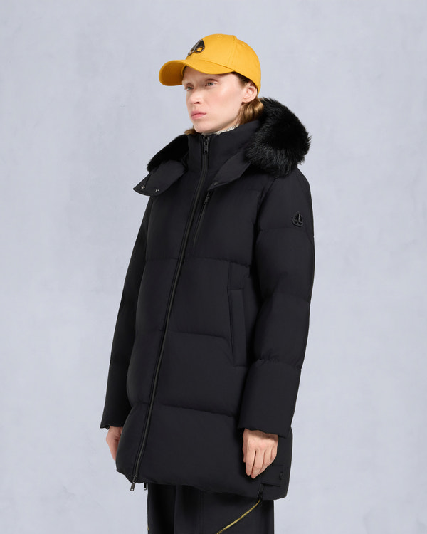 Moose Knuckles NYLUXE CHELIA SHEARLING 3Q JACKET BLACK/BLACK