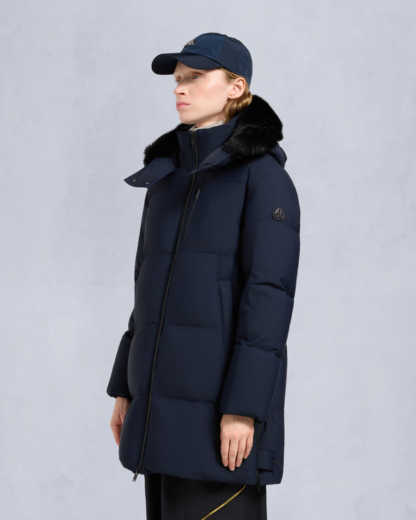 Moose Knuckles NYLUXE CHELIA SHEARLING 3Q JACKET NAVY/BLACK