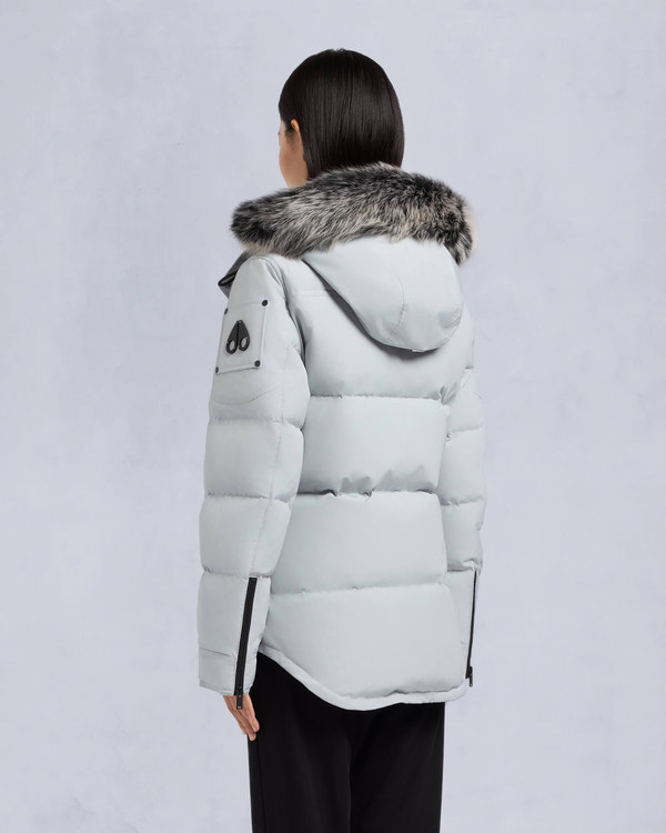 Moose Knuckles ONYX ANGUILLE SHEARLING JACKET GREY BIRCH/ICE