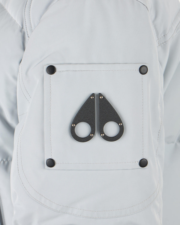 Moose Knuckles ONYX ANGUILLE SHEARLING JACKET GREY BIRCH/ICE