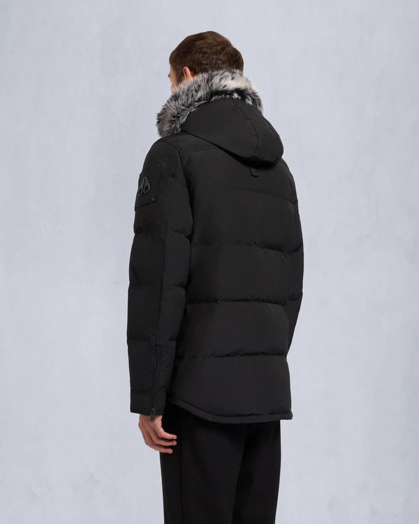 Moose Knuckles ONYX ROUND ISLAND SHEARLING DOWN JACKET BLACK/ICE