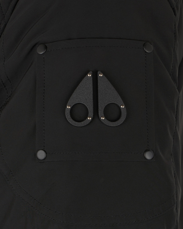 Moose Knuckles ONYX ROUND ISLAND SHEARLING DOWN JACKET BLACK/ICE