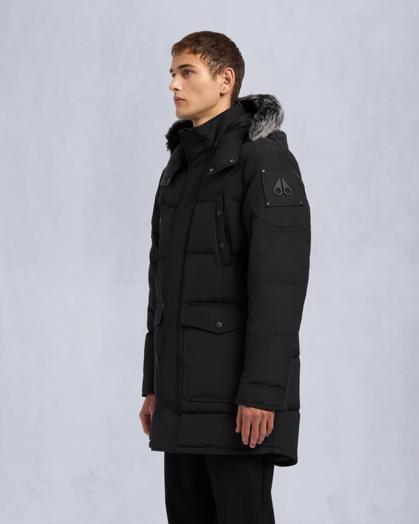 Moose Knuckles ONYX SHEARLING BIG RIDGE PARKA BLACK/ICE
