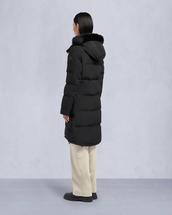 Moose Knuckles ONYX SHEARLING CAUSAPSCAL PARKA BLACK/BLACK