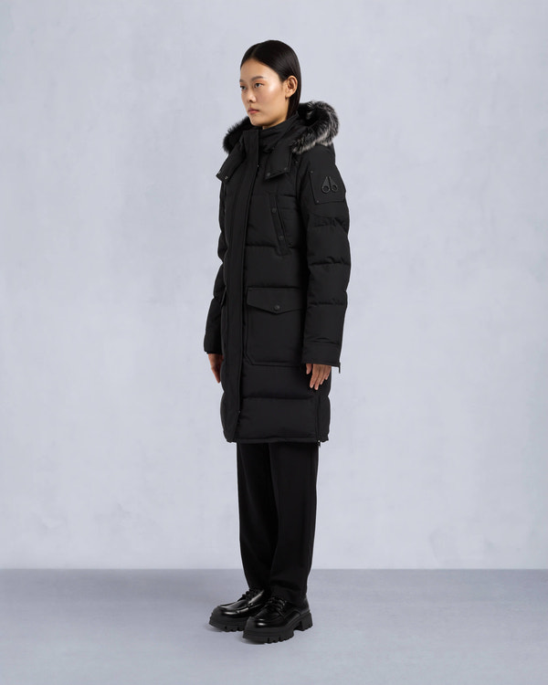 Moose Knuckles ONYX SHEARLING CAUSAPSCAL PARKA BLACK/ICE