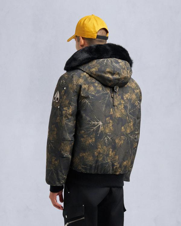 Moose Knuckles ORIGINAL BALLISTIC NEOSHEAR BOMBER JACKET MOSS REAL LEAF/BLACK
