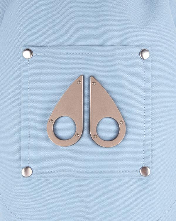 Moose Knuckles ORIGINAL BALLISTIC SHEARLING TRIM BOMBER JACKET BLUESTONE/BLACK