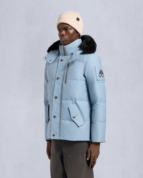 Moose Knuckles ORIGINAL SHEARLING TRIM 3Q JACKET BLUESTONE/BLACK