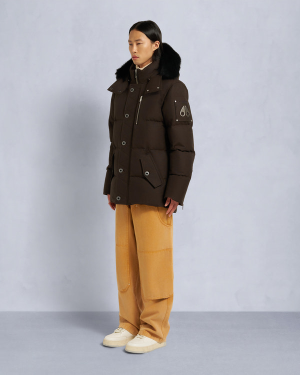 Moose Knuckles ORIGINAL SHEARLING TRIM 3Q JACKET ESPRESSO/BLACK