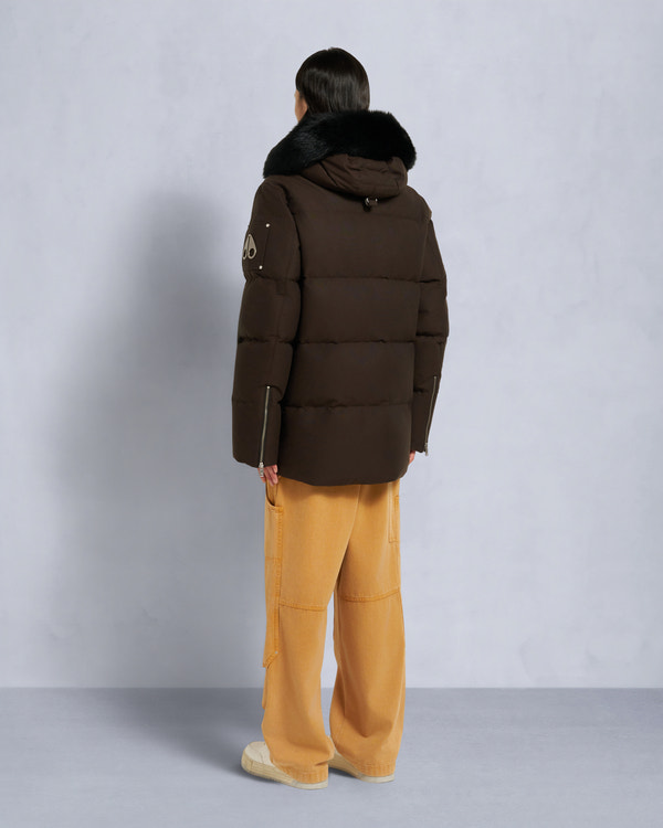 Moose Knuckles ORIGINAL SHEARLING TRIM 3Q JACKET ESPRESSO/BLACK