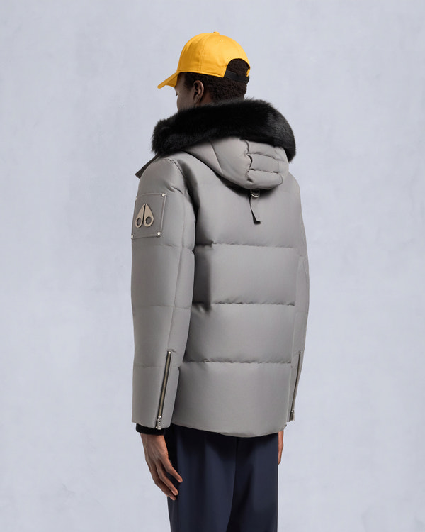 Moose Knuckles ORIGINAL SHEARLING TRIM 3Q JACKET SLATE/BLACK