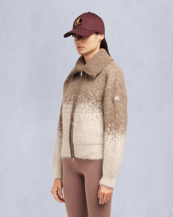 Moose Knuckles PALMER FULL-ZIP SWEATER ALABASTER/DUNE