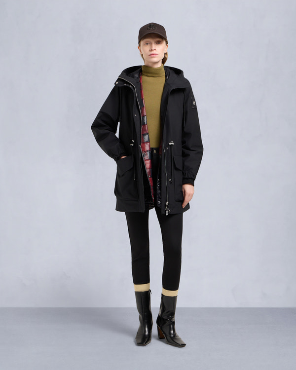 moose knuckles ROSEMONT 3-IN-1 PARKA BLACK/SUMAC PLAID