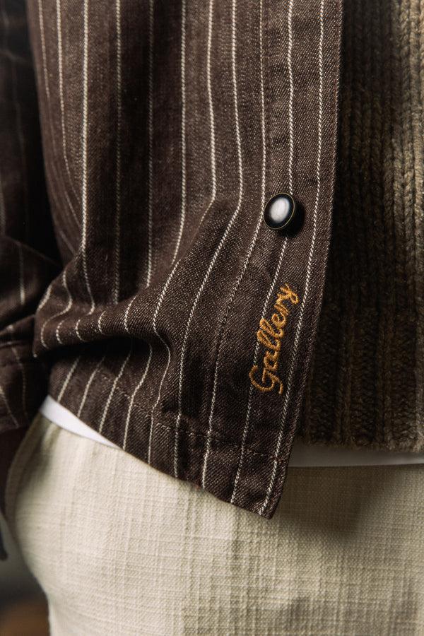 Mos Mosh MMGMatteo Brown Stripe Overshirt