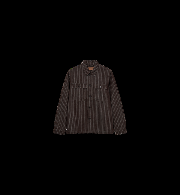 Mos Mosh MMGMatteo Brown Stripe Overshirt