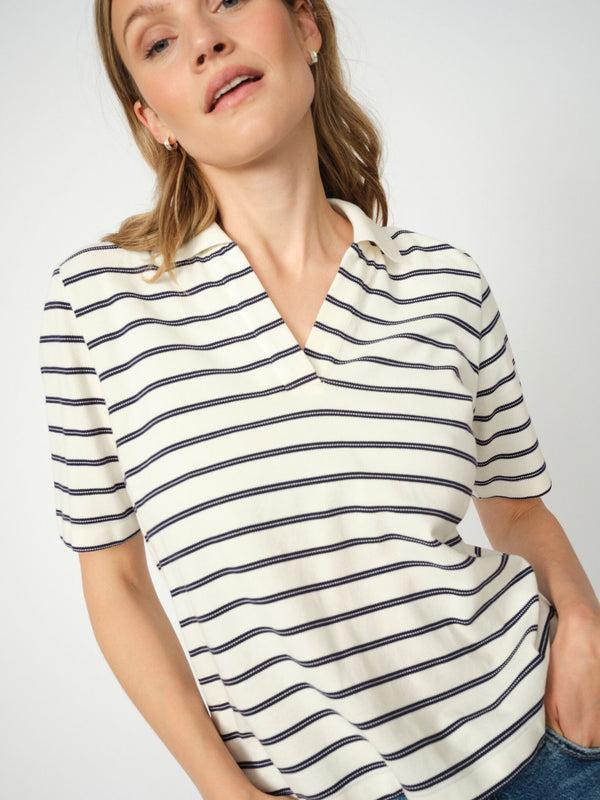 Mos Mosh MMMilena SS Stripe Polo Tee