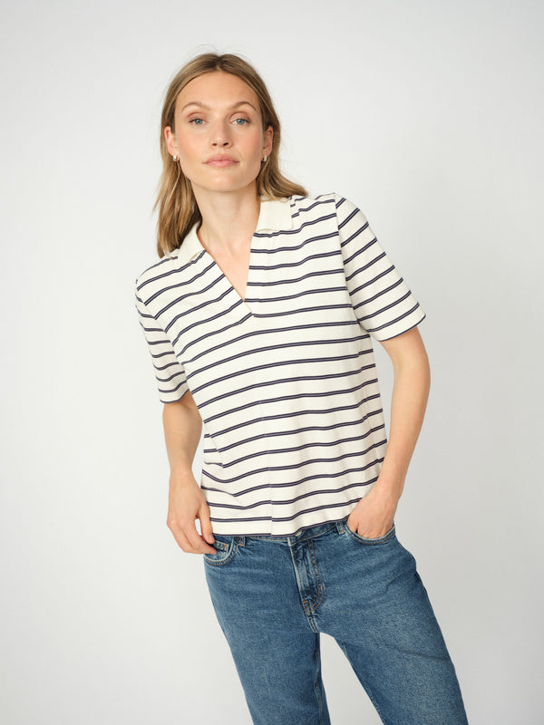 mos mosh MMMilena SS Stripe Polo Tee