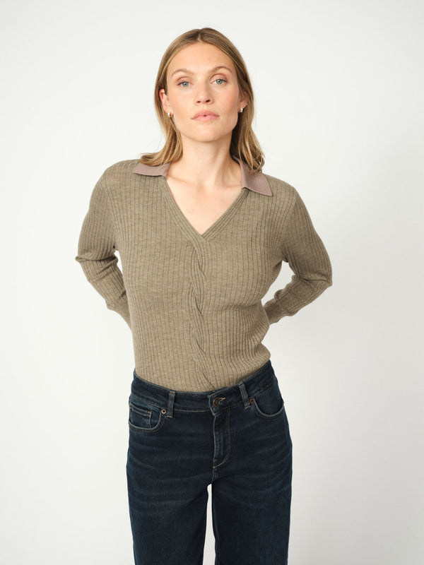 Mos Mosh MMRelena Rib Polo Knit