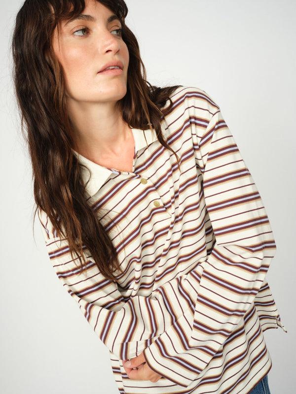 Mos Mosh MMRossett LS Stripe Polo Tee