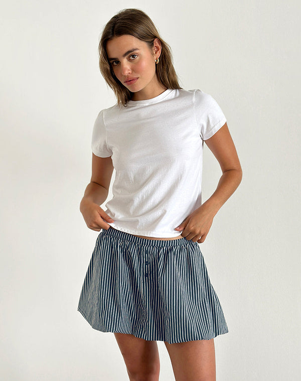 Motel Rocks Arife Mini Skirt In Black And Grey Mono Stripe