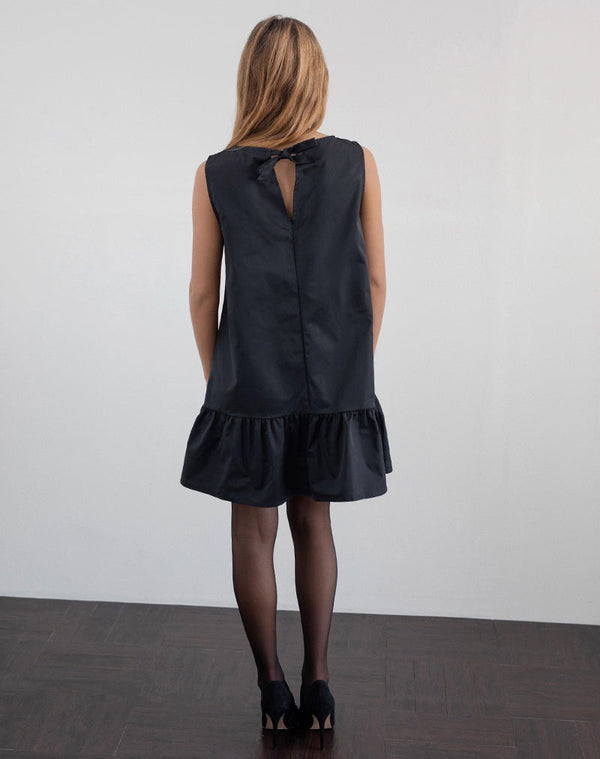 Motel Rocks Arkana Babydoll Mini Dress In Black Taffeta