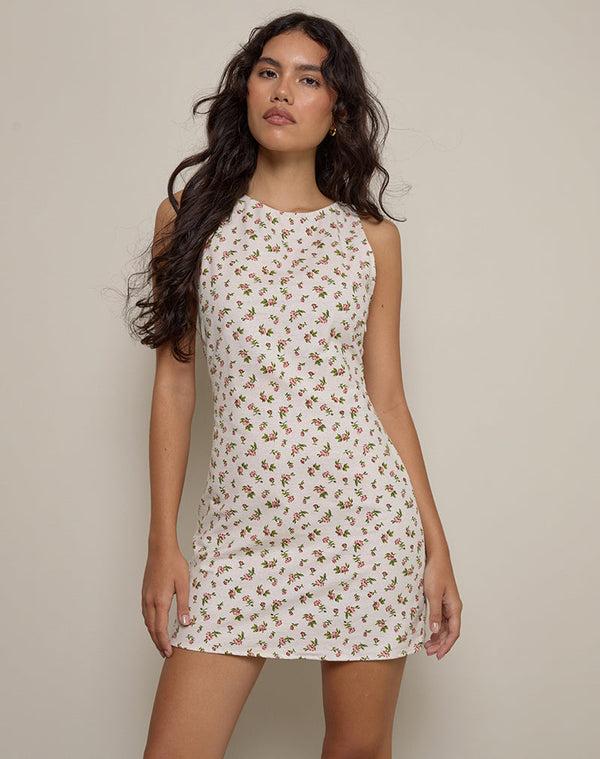 Motel Rocks Ayana Mini Dress In Pretty Dainty Flower