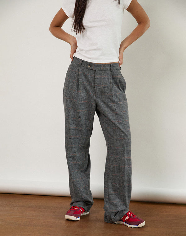 motel rocks Brayden Trouser in Tailoring Grey Check
