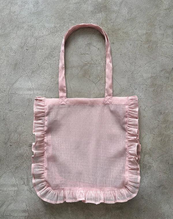 Motel Rocks Brinana Tote Bag In Textured Chiffon Pink
