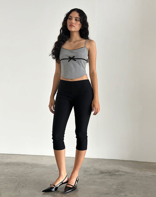 Motel Rocks Canika Corset Top In Black And White Multi Check