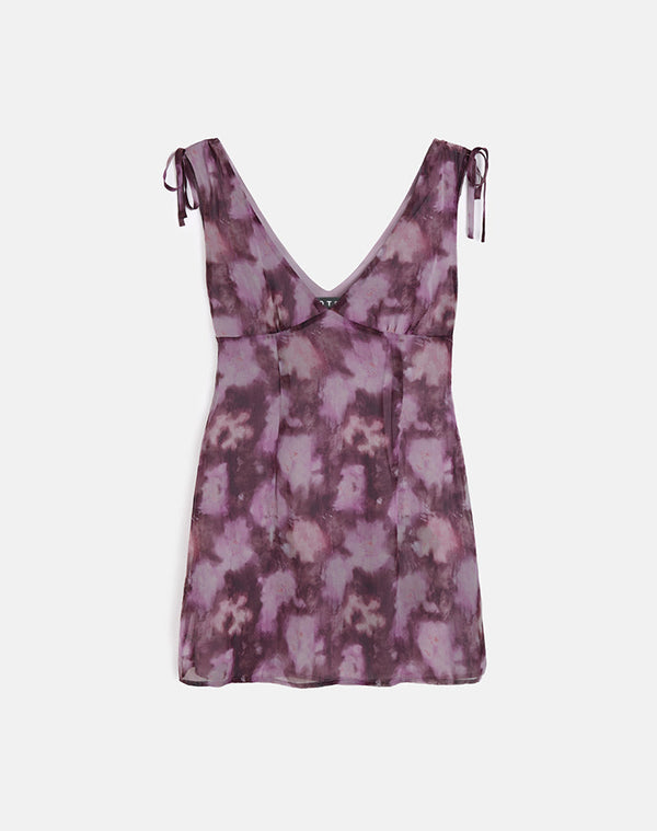 Motel Rocks Carmila Mini Dress In Chiffon Floral Purple