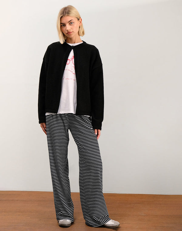 Motel Rocks Eunice Trouser In Black And White Stripe
