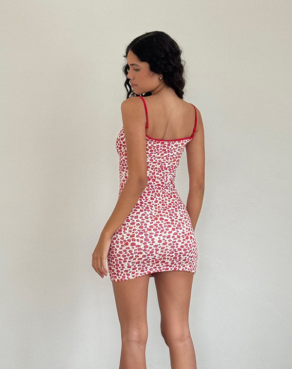Motel Rocks Gracias Mini Dress In Strawberry 2023 Print