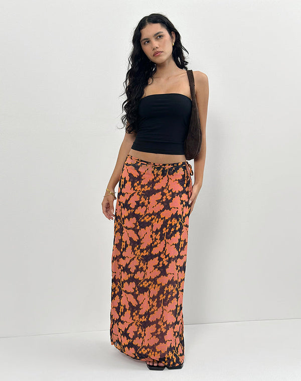 Motel Rocks Jezza Slip Maxi Skirt In Furnishing Floral