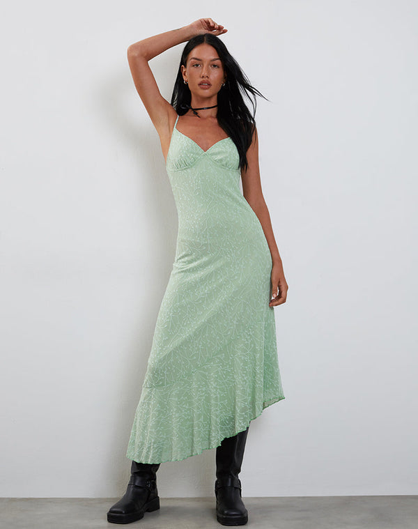 motel rocks Kavala Midi Dress in Shadow Floral Sage