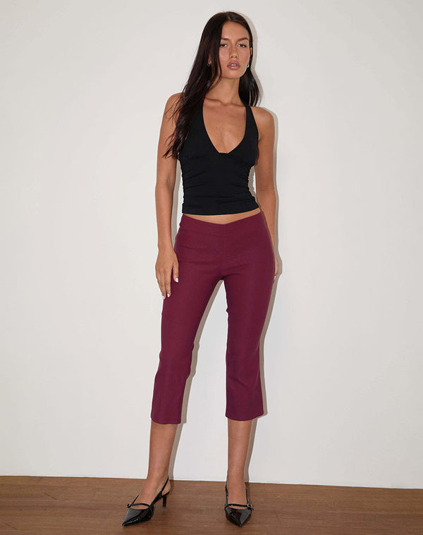 motel rocks Kila Capri Trousers in Tailoring Burgundy