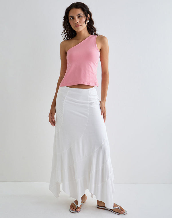 Motel Rocks Klazari Top In Rayon Jersey Ballet Pink